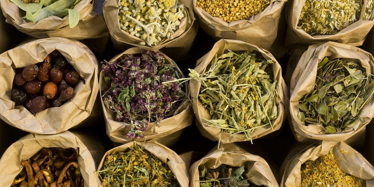 Bags of Dried Herbs.